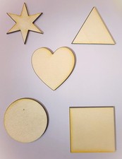 4-6mm Zuschnitt Sperrholz 5cm - 29cm Laserschnitt Kreis Herz Dreieck Rechteck