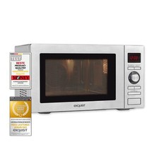 Exquisit Mikrowelle MW 9025 H-3 | 2500 W Heißluft | Timer | Pizzapfanne | Inox