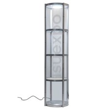 Vitrine "To Go" faltbar - rund+quadrat - 200/250cm - mit LED Licht - in Trolly