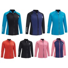 Frauen Jacke Thermische Badeanzug Strandbekleidung Oben 2mm Neopren Langarm
