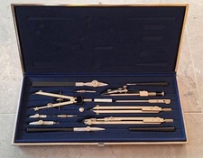 Schöner Original Richter Zirkelkasten im Lederetui 