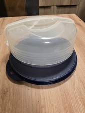 Tupperware Tortenbehälter mit Tragegriff Blau.  Gebraucht