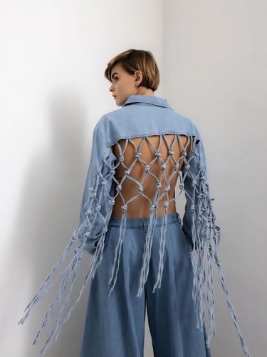 Hippie jeans jacke weste - hippie,