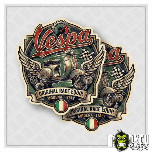 Vespa wings vintage sticker - vespa,