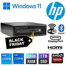 GÜNSTIGER SCHNELLER Windows 11 Pro SFF Desktop PC CORE i7 AMD R7 32GB DVD 1TB SSD WLAN 11