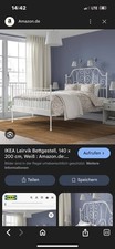 IKEA Bett 140x200 Cm Weißes Metall Bett