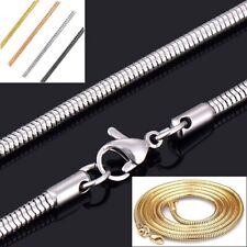 Schlangenkette Edelstahl Silber Gold Schwarz Rose 1-3mm Halskette Anhänger Kette