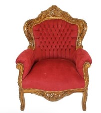 Barocksessel Sessel Rot Braun