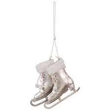 Baumschmuck Christbaumschmuck Schlittschuh Weihnachten silber weiß Clayre & Eef