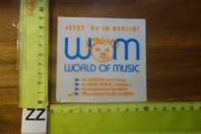 Alter Aufkleber Musik HiFi Audio Video TV WOM World of Music Berlin Hertie Forum