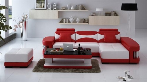 Ledersofa ecksofa hocker - ledersofa,