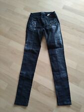  Melrose Damen Hose, schwarz, Gr. 32, Mit Kunst-Leder, Gebraucht 