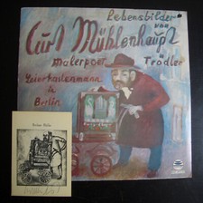 LP & KARTE um 1970 signiert KURT MÜHLENHAUPT LEIERKASTEN Drehorgel BERLIN