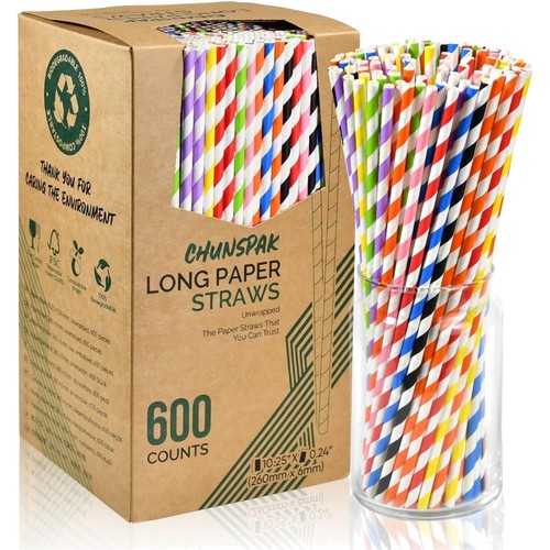 Einweg trinkhalme papier bunt - trinkhalme,