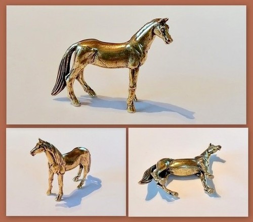 Messing figur pferd massiv - messing,
