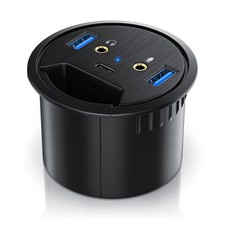 CSL USB 3.2 Gen1 Tisch Kabeldurchführung Tischkabeldose Multi In-Desk Hub