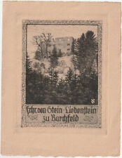 GERHARD WEDEPOHL: Exlibris für Frh. v. Stein-Liebenstein zu Barchfeld, 1920