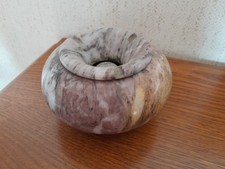 Aschenbecher - Marmor - braun grau - mit Zigarettenablage