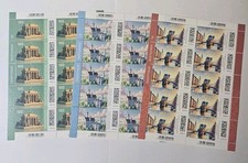 3 x Briefmarken Bögen Brandenburger Tor, Schloss Neuschwanstein, Speicherstadt