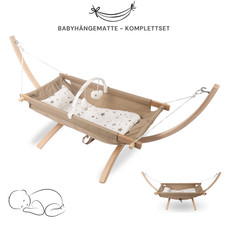 Baby Hängematte mit Holz Gestell | Beige |NEU