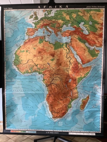 Vintage schulwandkarte afrika - schulwandkarte,