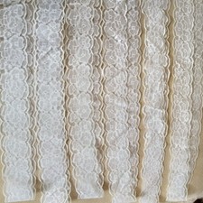 NEU 6 Stränge Spitzen weiß  1,20 m - 1,40 m lang, 5 cm breit 
