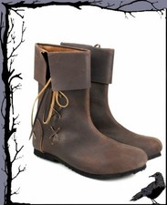 Mittelalter Stulpenstiefel aus Nubukleder @  Sonderangebot Leonardo Carbone Einz