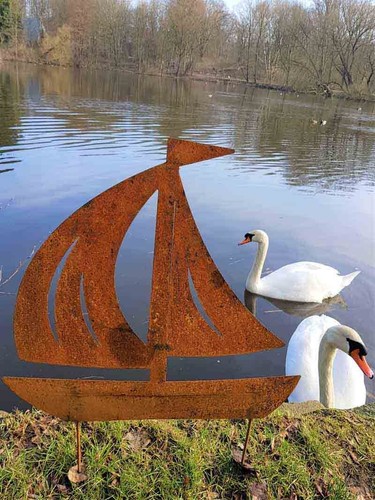 Gartenstecker rost segelboot - segelboot, /