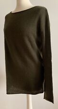 HALLHUBER KASCHMIR PULLOVER IN ARMY OLIVE KHAKI GRÜN GR.XL MIT U-AUSSCHNITT