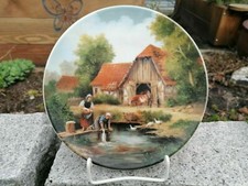 Alter Wandteller Freiberger Porzellan *Farmhaus* Bach deko 23