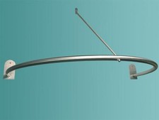 Gardinenstange gebogen für Windfang Vorhänge 33 mm Edelstahl mit Abhängung