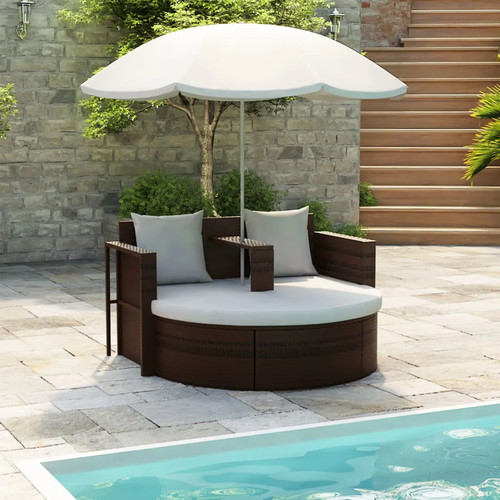 Gartenbett mit sonnenschirm - mit,