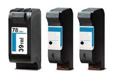 3 x Tinten für HP Deskjet 930c 959c 960c 970cxi 990cxi 995c komp. zu Nr. 45 + 78