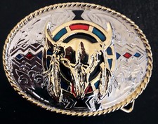 Gürtelschnalle Buckle Bison Büffel Buffalo Indianer Western Vaquero Design USA