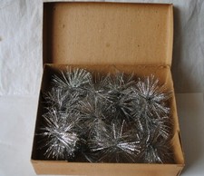 alter Christbaumschmuck, Originalkarton mit 12 Tinselsternen