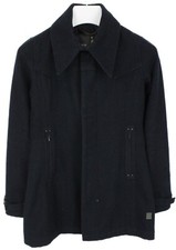 G-Star Mantel Damen Klein Wollmischung Polohemd Reißverschluss Taschen Kurz