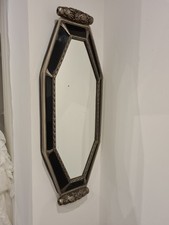 Achteckiger Spiegel mit floralem Messingakzent Beleuchtet 85cm