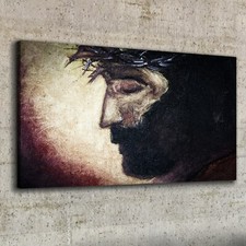 Canvas Wandbild Leinwand Bilder 100x50 Gemälde Religiöse Jesus Dornenkrone Kunst