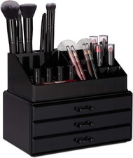 Make up Organizer Schminkständer Kunststoff Kosmetikregal Schwarz NEU R2403