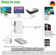 Für iPad Air iPhone 12 11 X Apple zu HDMI Kabel Digital AV TV HD 1080P Adapter