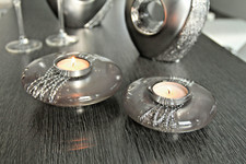 2 x Teelichthalter Glas