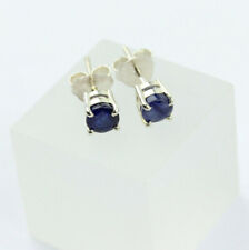 Edler Saphir Ohrstecker in 925 Silber Rund Edelsten Ohrschmuck Blau Geschenk 