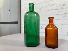 Historische sechseckige Apotheke Gift Flasche Farbe Grün Braun