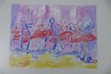 Wilhelm Klußmann Aquarell 1996 sig. Turniertanz 65x48cm N-1200