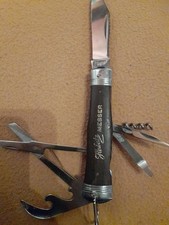 🪵 C. Jul. Herbertz Solingen Taschenmesser – Multifunktion, Holzgriff, rostfrei