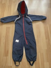 TCM Regenoverall Gr.86/92 Overall Grau Rot Kapuze Outdoor TOP Regenanzug gefütt