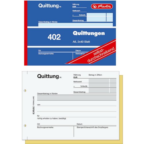 Herlitz formularbuch quittung - formularbuch,