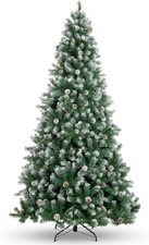 Künstlicher Weihnachtsbaum Mit Schnee Effekt LED Beleuchtung Warmweißen Lichtern