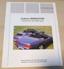 Autoprospekt Porsche Cabrio-Windstop Porsche 911 914 968-Cabrio