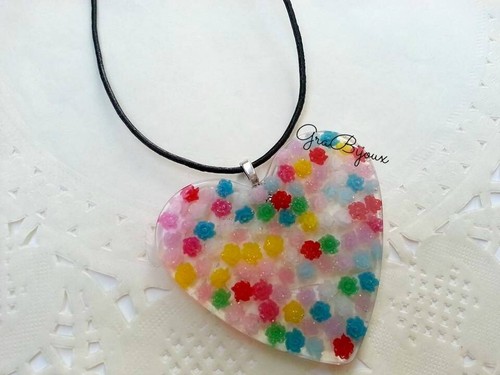 Resin halskette anhänger herz - resin,